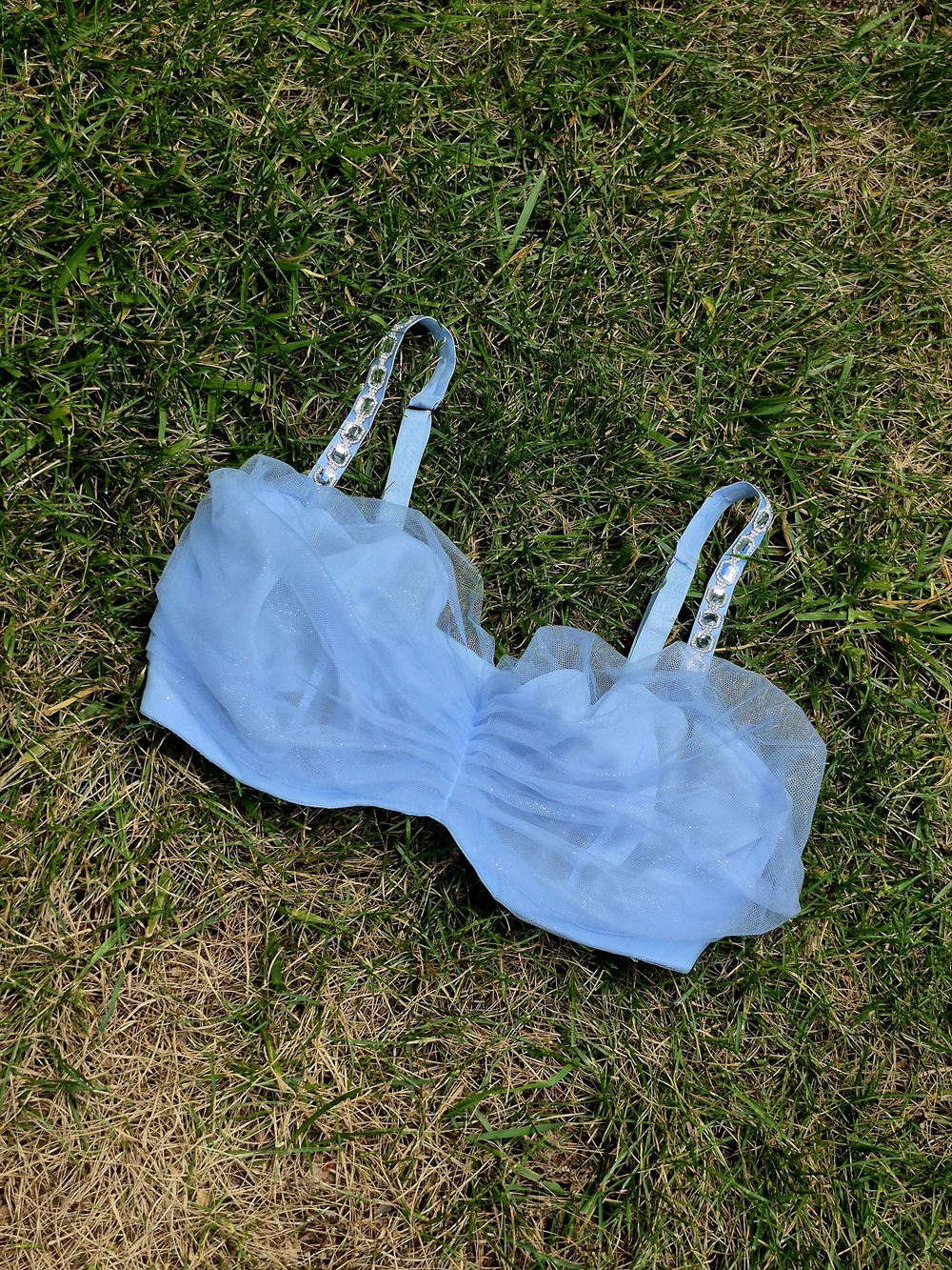 Victoria's Secret Fashion Show Light Blue Tulle Bra-MDD